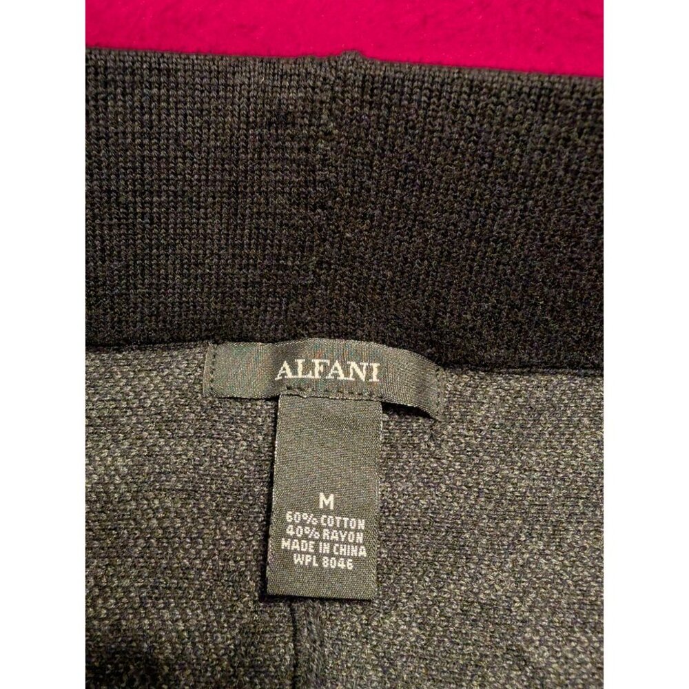Alfani Womens Skirt Medium Gray Black Animal Print A-Line Knit Stretch - Picture 5 of 5